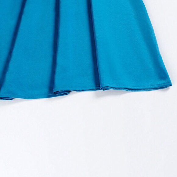 Blue Casual Women's Criss Cross Sleeveless Self-Tie Halter Backless Maxi Dress - Picture 5 of 6